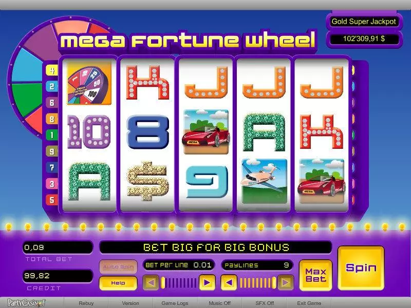 Mega Fortune Wheel bwin.party Slot Game released in   - Jackpot bonus game
