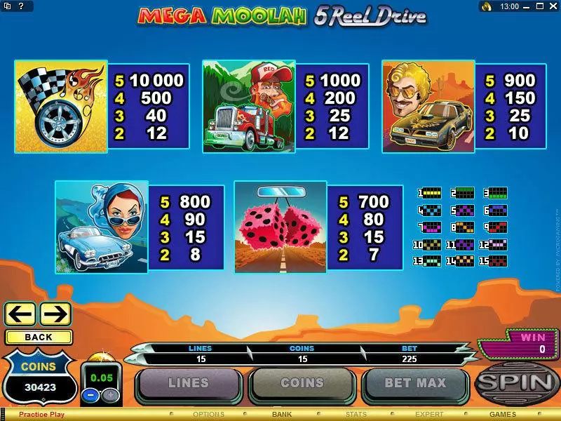 Mega Moolah 5 Reel Drive Microgaming Slot Game released in   - Jackpot bonus game