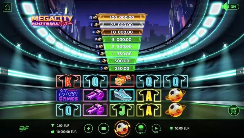 Megacity Football Fever BF Games Slot Game released in April 2024 - Free Spins