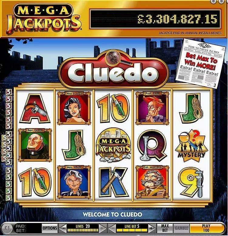 MegaJackpots Cluedo Free Spin Mystery IGT Slot Game released in   - 