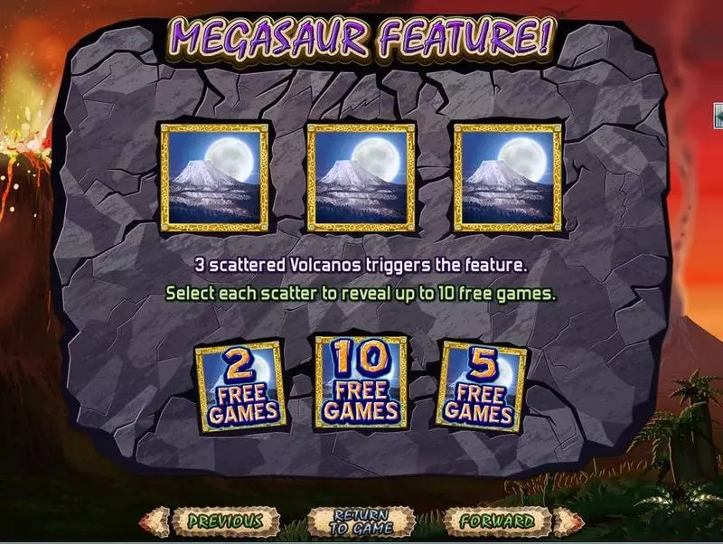 Megasaur RTG Slot Game released in August 2014 - Feature Guarantee