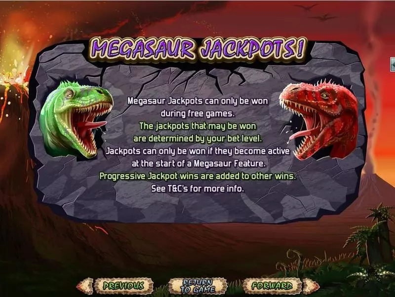 Megasaur RTG Slot Game released in August 2014 - Feature Guarantee