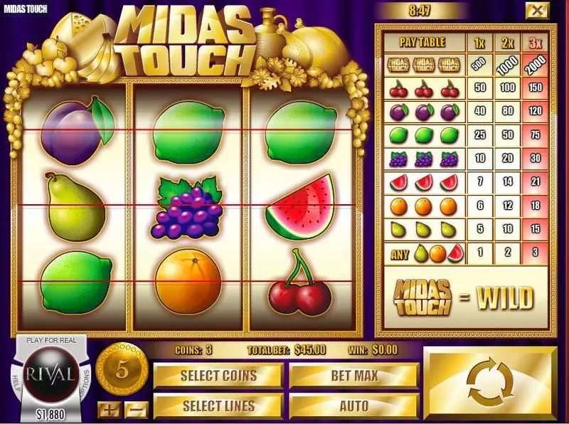 Midas Touch Rival Slot Game released in June 2017 - 