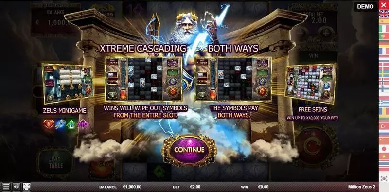 Million Zeus 2 Red Rake Gaming Slot Game released in April 2024 - Free Spins
