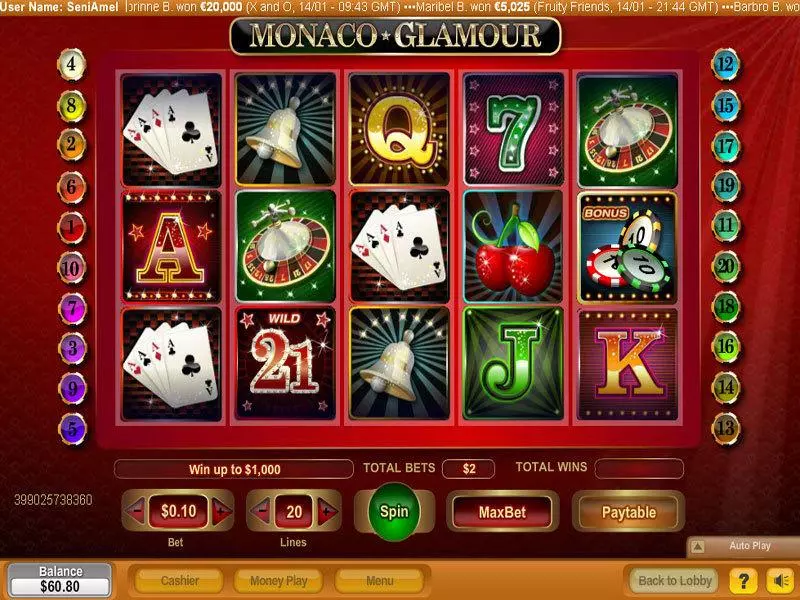 Monaco Glamour NeoGames Slot Game released in   - Second Screen Game