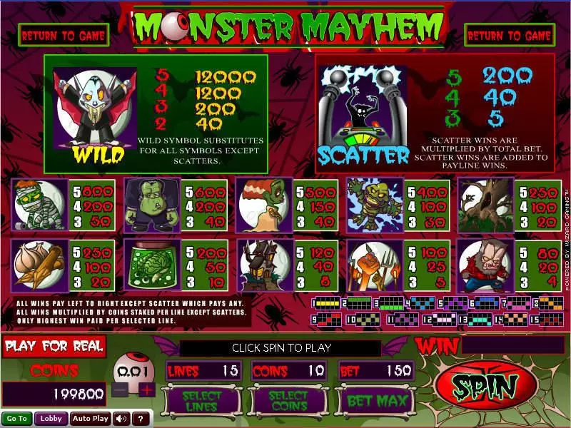 Monster Mayhem Wizard Gaming Slot Game released in   - 