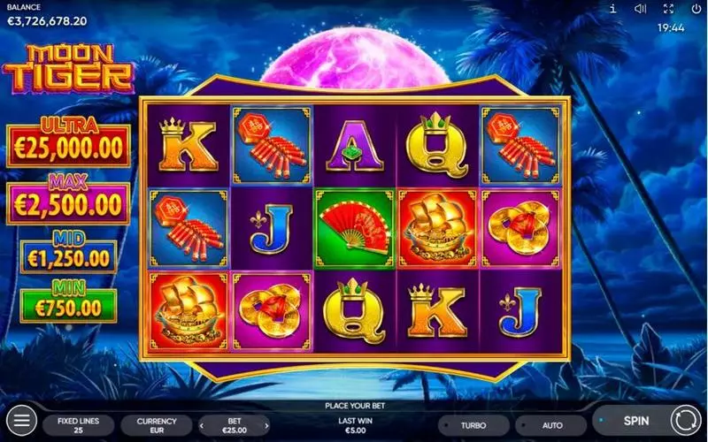 Moon Tiger Endorphina Slot Game released in April 2024 - Free Spins