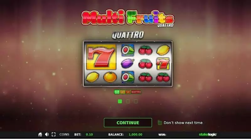 Multi Fruits Quattro StakeLogic Slot Game released in September 2019 - 