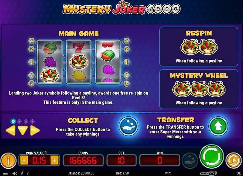 Mystery Joker 6000 Play'n GO Slot Game released in December 2017 - Free Spins
