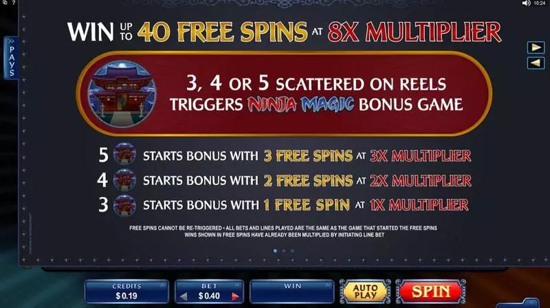 Ninja Magic Microgaming Slot Game released in June 2016 - Free Spins
