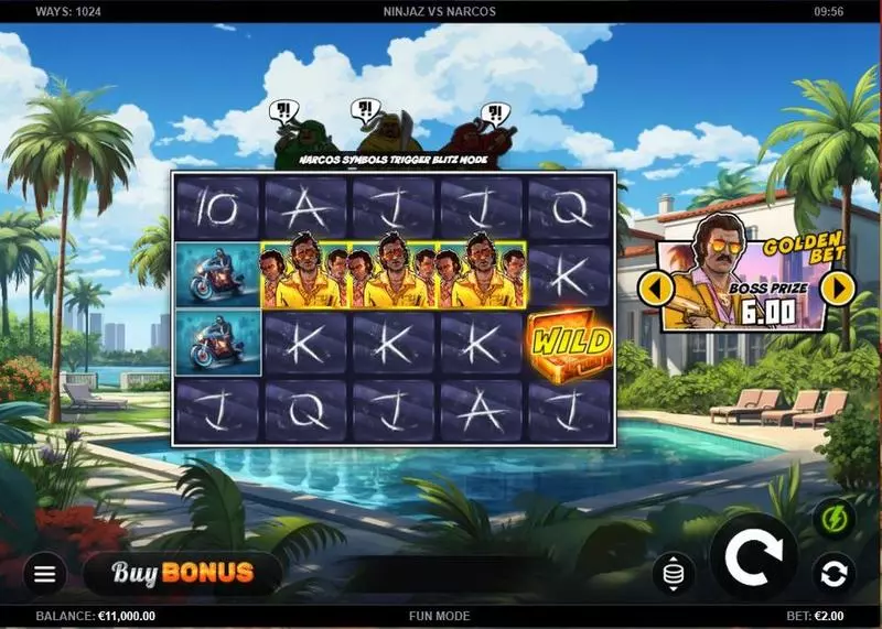 Ninjaz vs Narcos Kalamba Games Slot Game released in January 2024 - Buy Feature