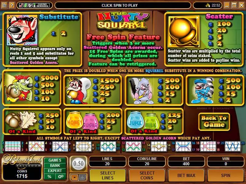 Nutty Squirrel Microgaming Slot Game released in   - Free Spins