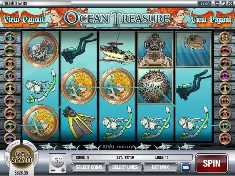 Ocean Treasure Rival Slot Game released in  2012 - Free Spins
