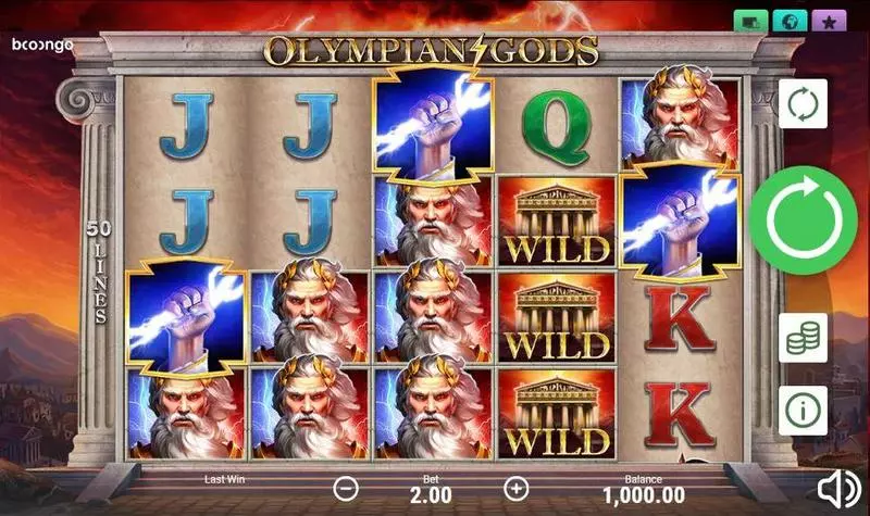 Olympian Gods Booongo Slot Game released in August 2019 - Free Spins