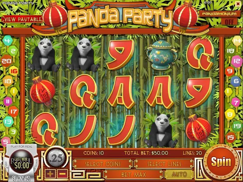 Panda Party Rival Slot Game released in July 2015 - Free Spins