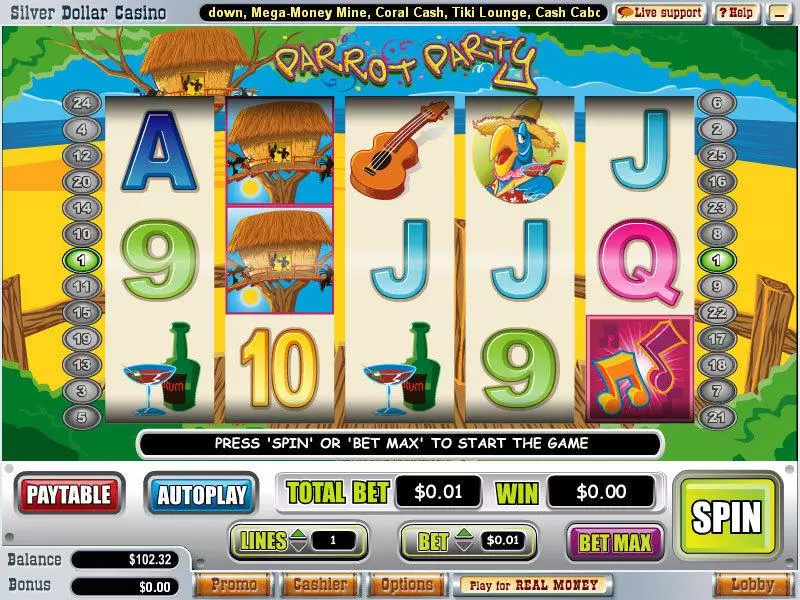 Parrot Party WGS Technology Slot Game released in March 2009 - Free Spins