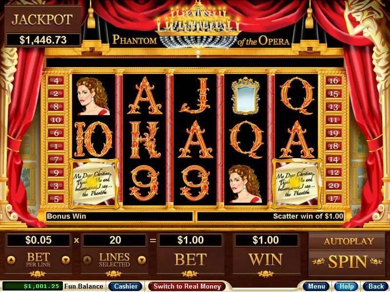 Phantom of the Opera RTG Slot Game released in May 2008 - Free Spins