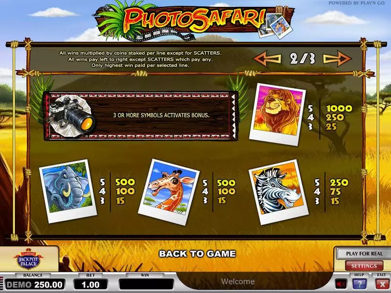 Photo Safari Play'n GO Slot Game released in   - Free Spins