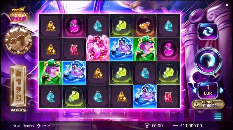 PiggyPop AvatarUX Slot Game released in November 2021 - Free Spins