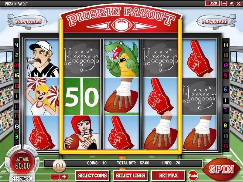 Pigskin Payout Rival Slot Game released in November 2008 - Free Spins