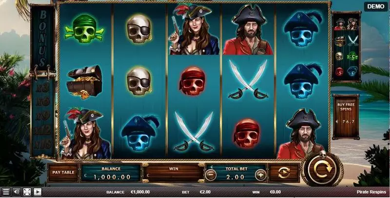 Pirate Respin Red Rake Gaming Slot Game released in January 2024 - Free Spins