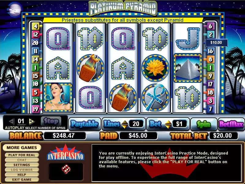 Platinum Pyramid CryptoLogic Slot Game released in   - Free Spins