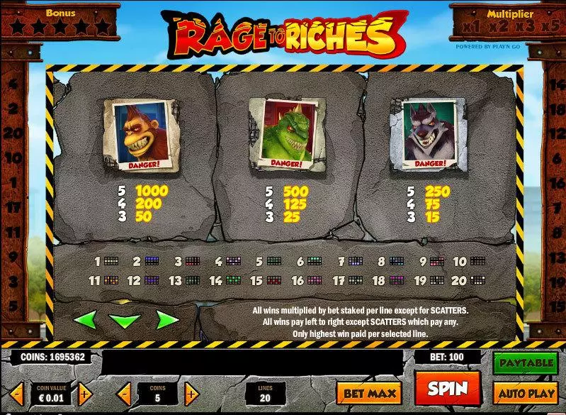 Rage to Riches Play'n GO Slot Game released in   - On Reel Game