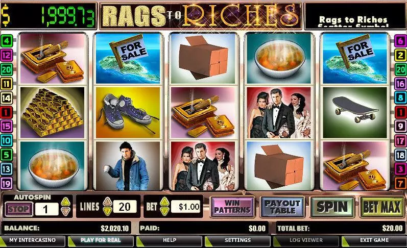 Rags to Riches 20 Lines CryptoLogic Slot Game released in   - Second Screen Game