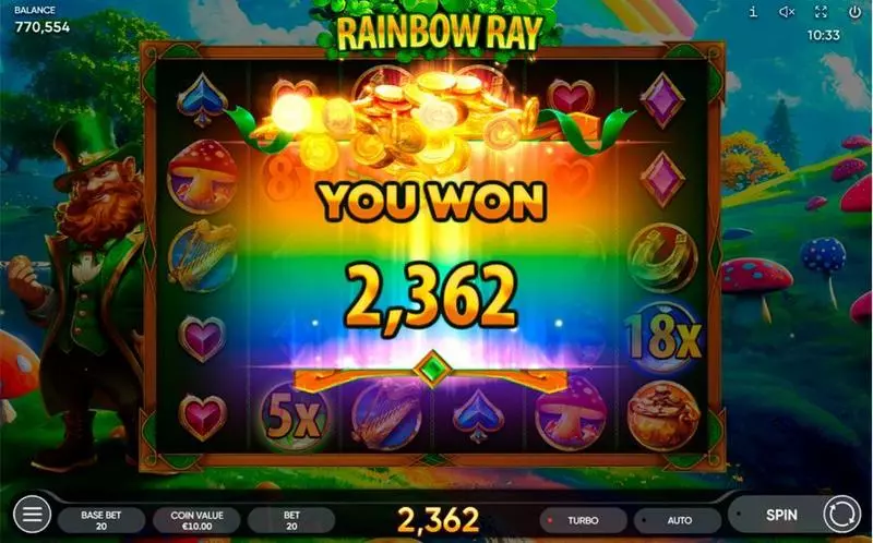 Rainbow Ray Endorphina Slot Game released in March 2024 - Free Spins