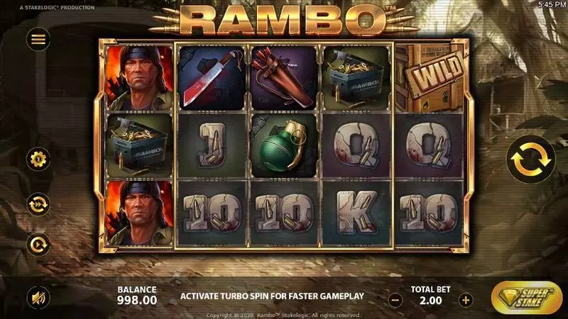 Rambo StakeLogic Slot Game released in May 2020 - Re-Spin