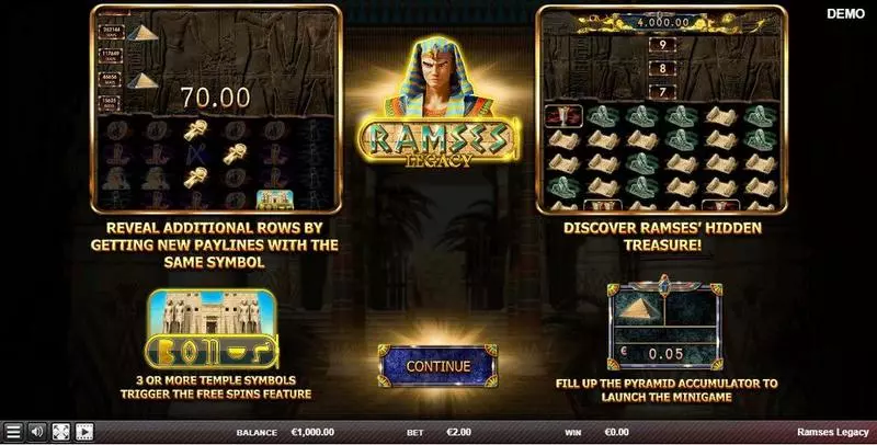 Ramses Legacy Red Rake Gaming Slot Game released in April 2023 - Free Spins