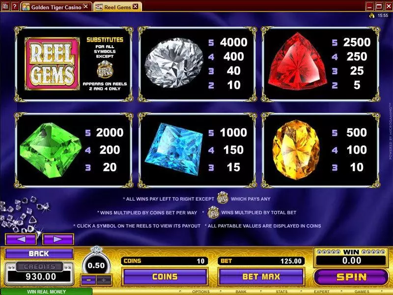 Reel Gems Microgaming Slot Game released in   - Free Spins