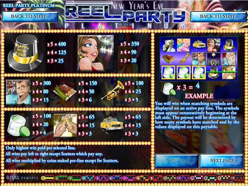 Reel Party Platinum Rival Slot Game released in December 2010 - Free Spins