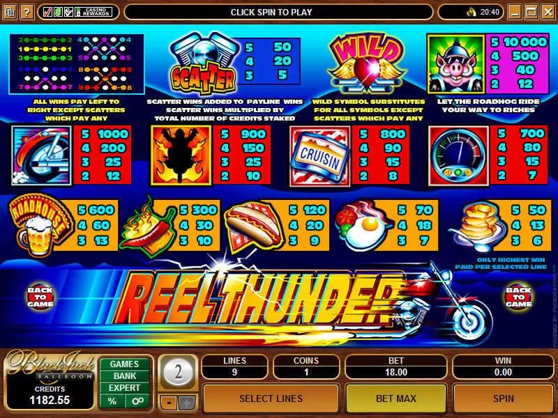 Reel Thunder Microgaming Slot Game released in   - 