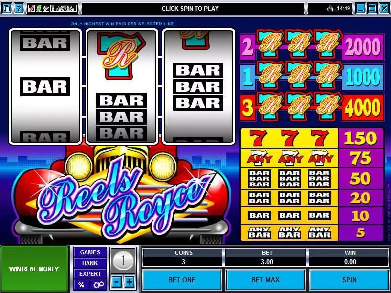 Reels Royce Microgaming Slot Game released in   - 