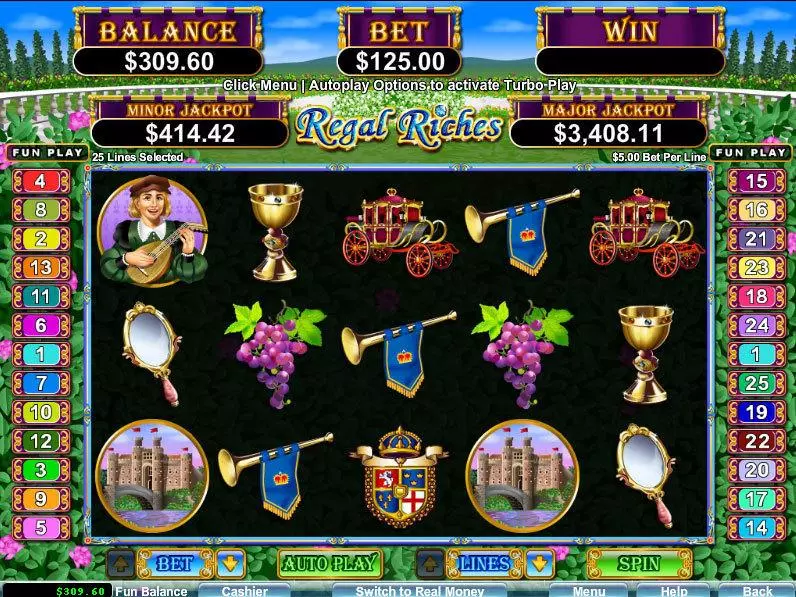 Regal Riches RTG Slot Game released in August 2013 - Free Spins