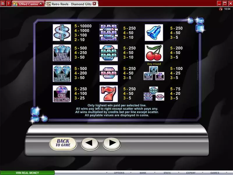 Retro Reels - Diamond Glitz Microgaming Slot Game released in   - Free Spins