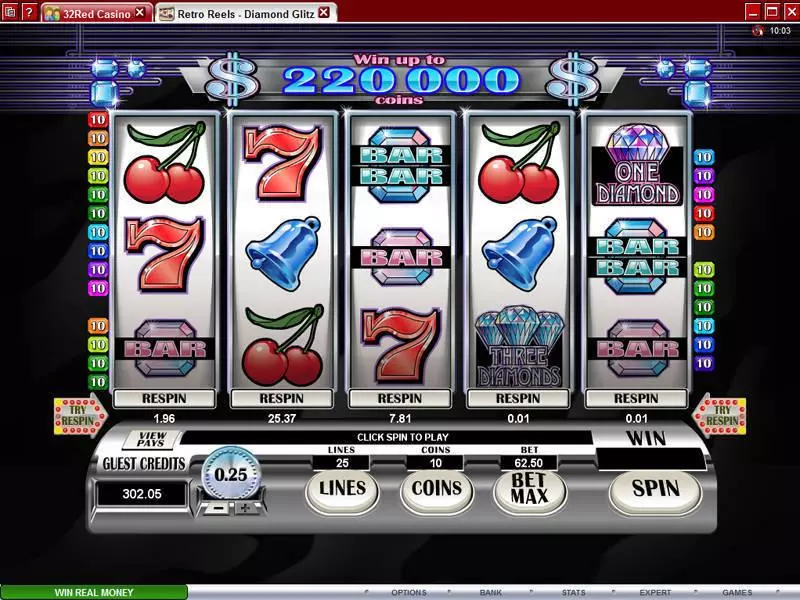 Retro Reels - Diamond Glitz Microgaming Slot Game released in   - Free Spins