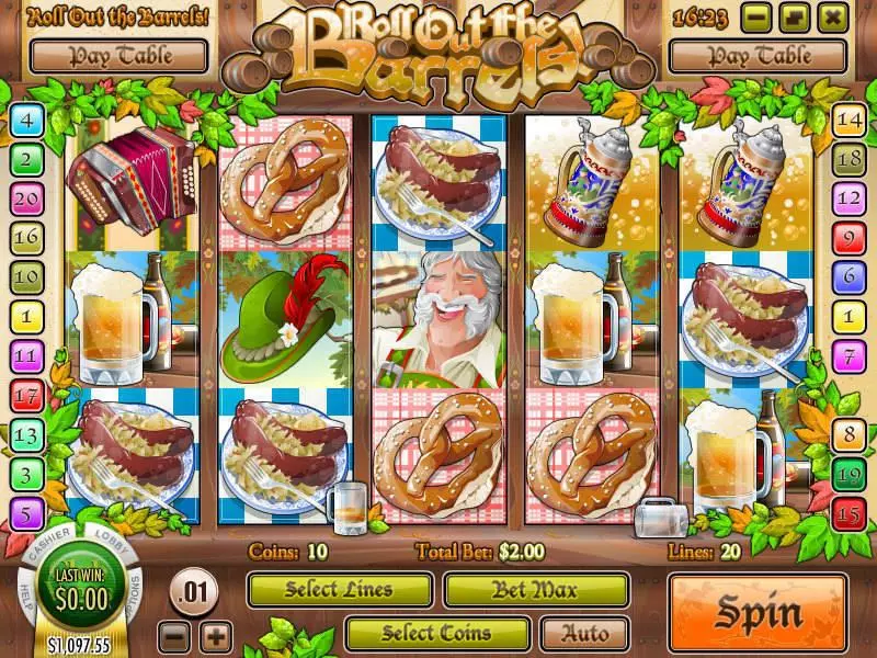 Roll Out the Barrels Rival Slot Game released in October 2010 - Free Spins