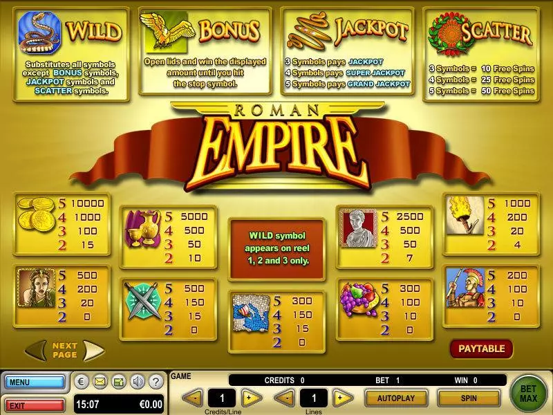 Roman Empire GTECH Slot Game released in   - Second Screen Game