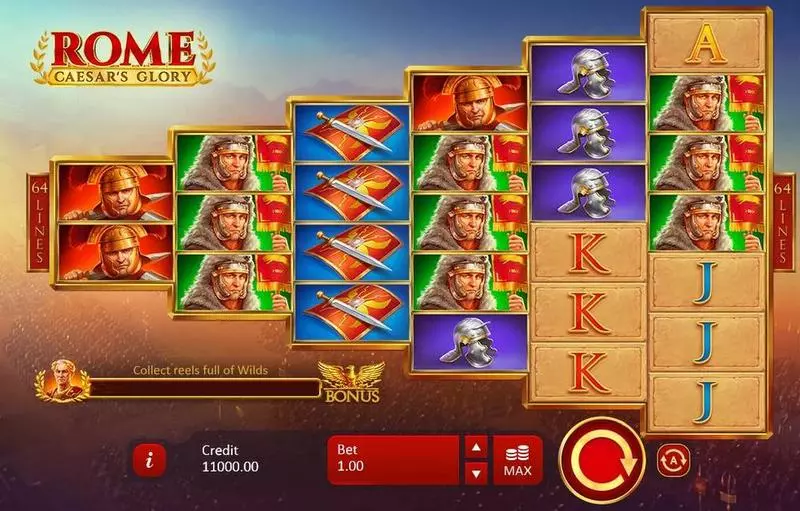 Rome Caesar's Glory Playson Slot Game released in November 2019 - Free Spins