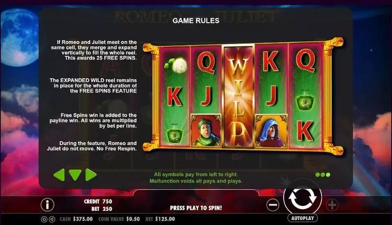 Romeo and Juliet Pragmatic Play Slot Game released in June 2016 - Free Spins