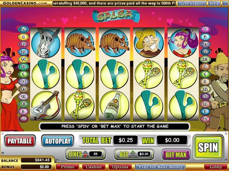 Salsa WGS Technology Slot Game released in May 2009 - Second Screen Game