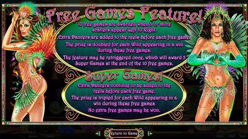 Samba Sunset RTG Slot Game released in July 2016 - Free Spins