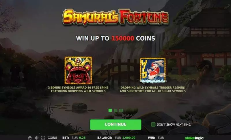 Samurai’s Fortune StakeLogic Slot Game released in February 2018 - Free Spins