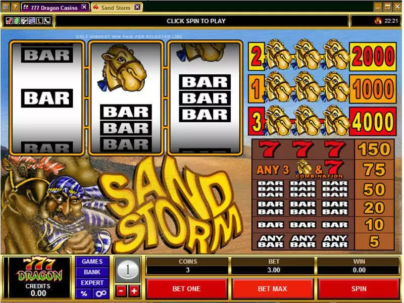 Sand Storm Microgaming Slot Game released in   - 