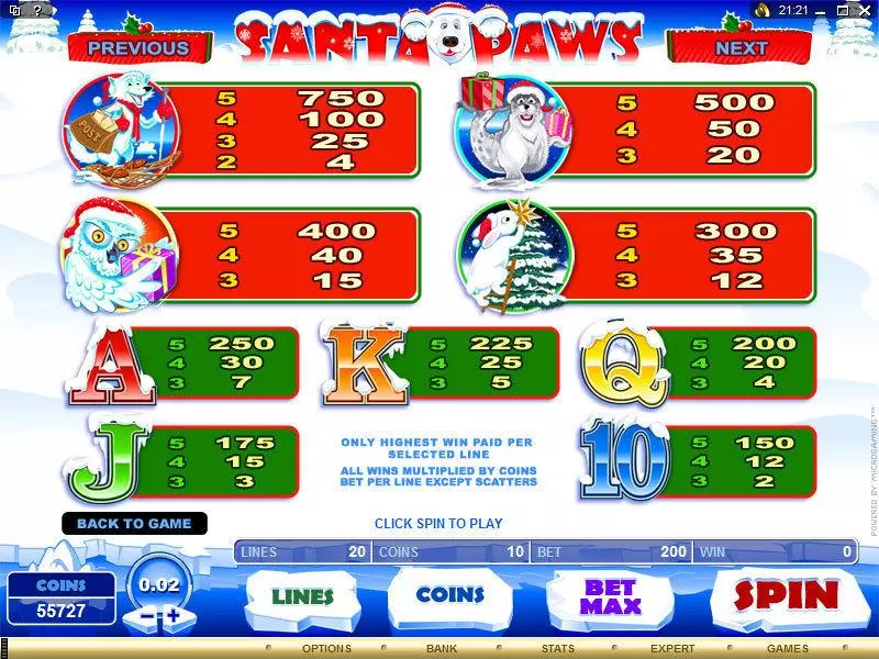 Santa Paws Microgaming Slot Game released in   - Free Spins