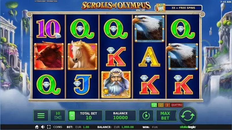 Scrolls of Olympus StakeLogic Slot Game released in May 2019 - Free Spins