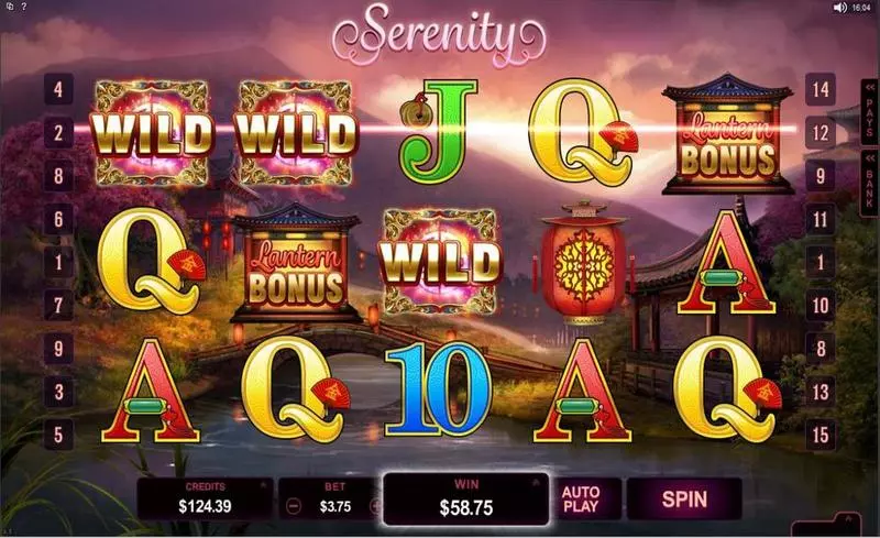 Serenity Microgaming Slot Game released in December 2015 - Free Spins