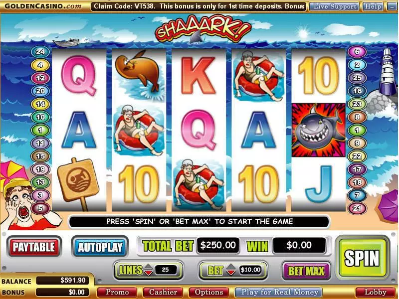 Shaaark WGS Technology Slot Game released in March 2010 - Free Spins